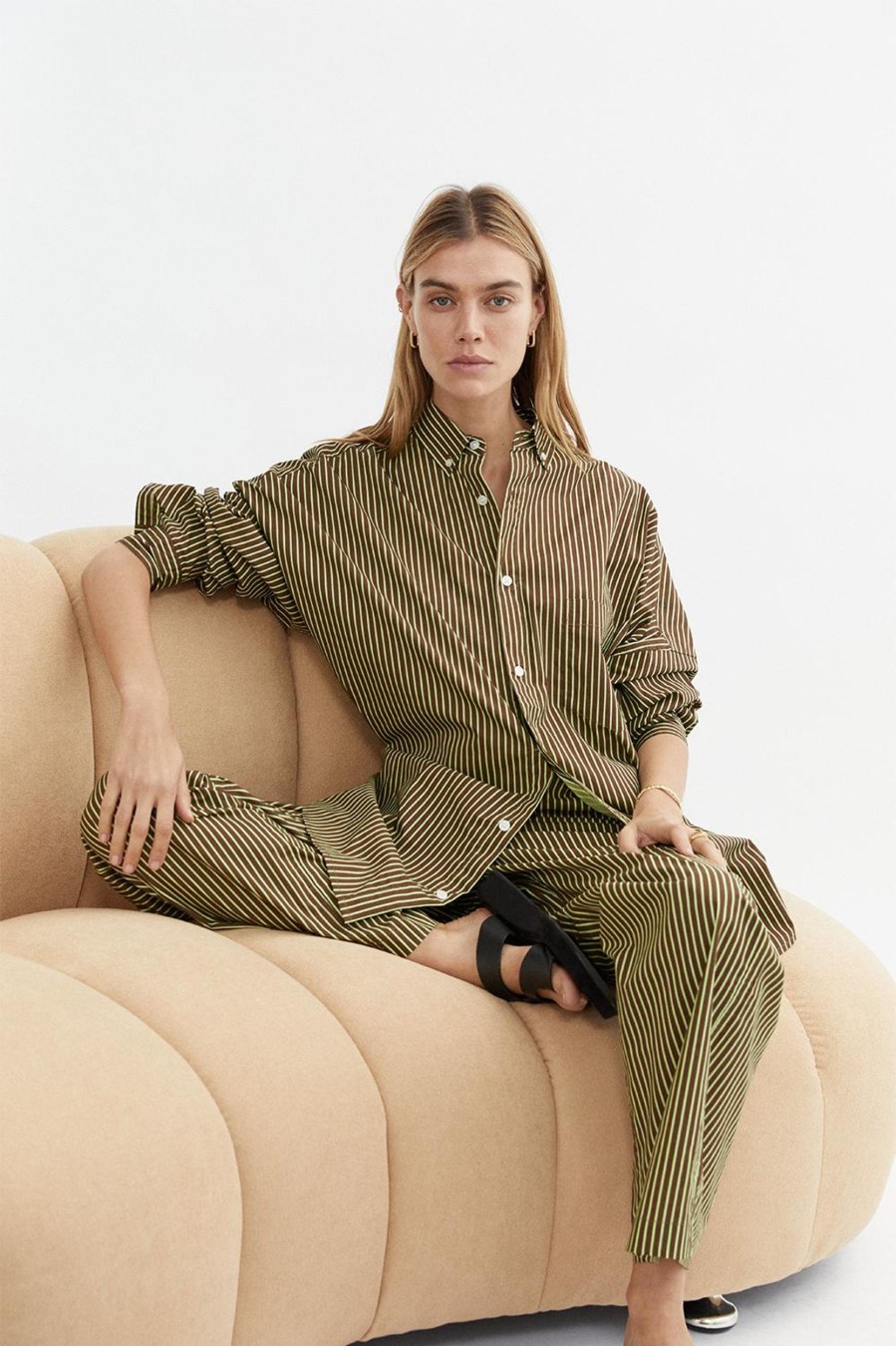Women Blanca Studio Shirts | Olympia Shirt In Brown